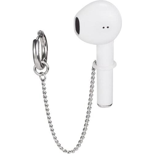 Trendy Earphone Anti-lost Chain Earrings Headset Loss Proof Clip-earrings No-piercing Ear-cuff