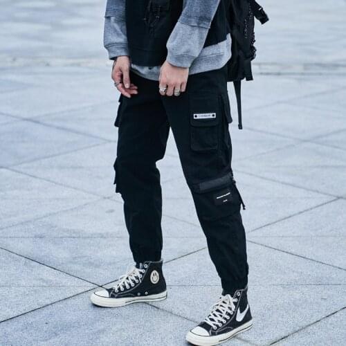 Elena Store Men New Cargo Pants Hip Hop Streetwear Joggers Sweatpant Fashion Harajuku Harem Pant Multi-Pocket Casual Mens Pants