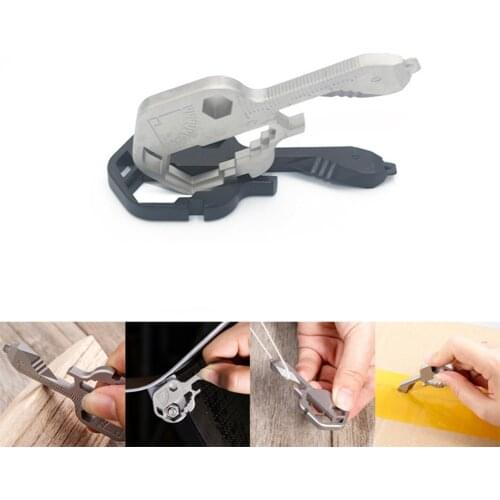 24 In 1 Set Mini Multifunctional Screwdriver Key Shape Slotted Screwdrivers Keychain Bottle Opener Pocket Repair Tackle