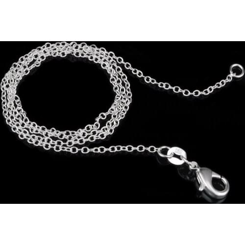1mm Cross Chain Necklace, Silver Plated O-Chain 16/18/20/22/24 inch Choker Necklaces