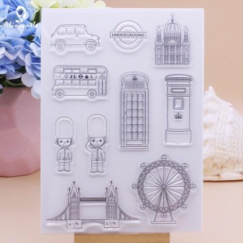 Alinacutle Clear Stamp London Bridge Big Ben Scrapbooking Handmade Card Paper Craft Rubber Transparent Silicon Stamp