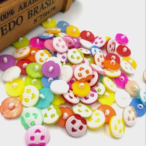 100PCS 17MM Halloween pumpkin Resin Buttons Flatback DIY Crafts Childrens Apparel Clothing Sewing Accessories PT193