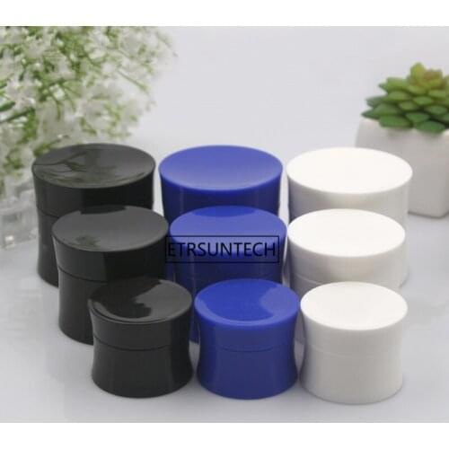 100pcs15g 30g 50g Empty White Black Blue Plastic Cosmetic Cream jars Top Grade Lucifugal Empty Cosmetic Containers F2342