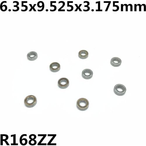 10Pcs R168ZZ 6.35X9.525X3.175 mm Deep groove ball bearing Miniature bearing High qualit R168