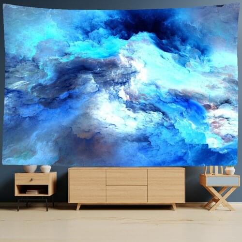 Rainbow Star Sky Cloud Tapestry Wall Hanging Colorful Psychedelic Printing Hippie Magic Bohemian Wall Decor