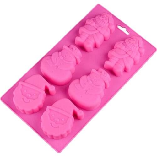 Santa Claus Snowman Silicone Mold Handmade Pudding Jello Candy Ice Cube Tray Cake Pan Christmas Decorating Mold For Christmas