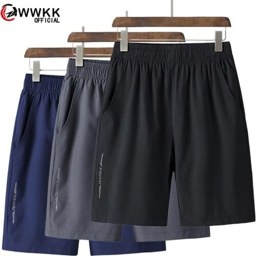 WWKK Mens Shorts Polyester Shorts for Men New 2020 Summer Solid Breathable Elastic Waist Casual Man Shorts Male Bermuda Homme