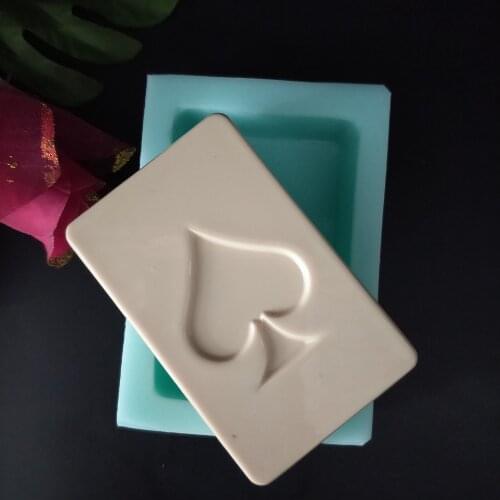 Silicone soap molds rectangle Poker card Spades silicone mold Spade DIY playing card soap making moulds resin clay molds