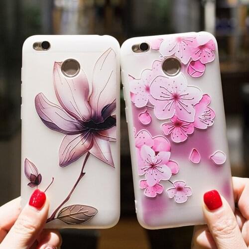 Cute flower Case For Xiaomi Redmi Note 5 6 7 Redmi 7 Pro 5A 5 Plus GO K20 Pro Cover A1 A2 Lite Mi 5X 6X 3D Relief Silicone Case