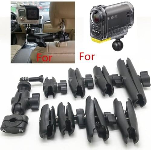 In car camera headrest mount for gopro sjcam osmo action cameras for ram mount 1 inch ball