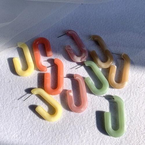 Gorgeous Irregular Geometric Stud Earring For Womens Jewelry Girl Vintage Acrylic Earrings Punk Boho Silver Color Piercing Studs