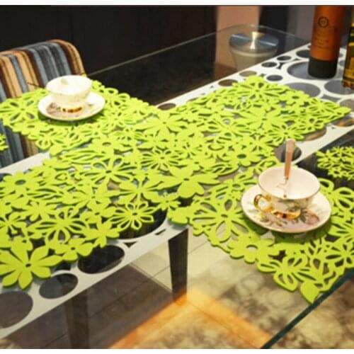 New Hollow Felt Tablecloth Runner Placemats Table Mats Household Decorations Felt Table Mat Desktop Decoration Tools