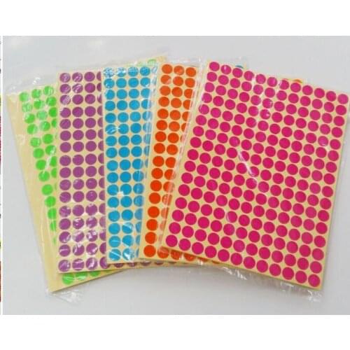 15 sheets 2880pcs Multicolor color Diameter 10mm Circle Round Colorful Coded Label Dot Sticker Diary Vintage European Wedding