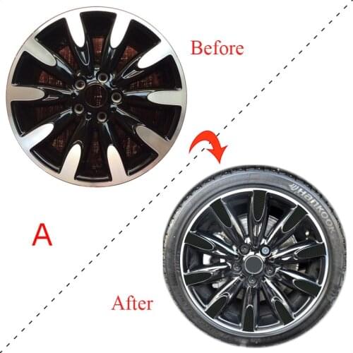 3D Carbon/Matte/Glossy Black Wheel Stickers For BMW MINI Countryman Clubman Carbrio COOPER S Wheel Decal Protective Vinyl