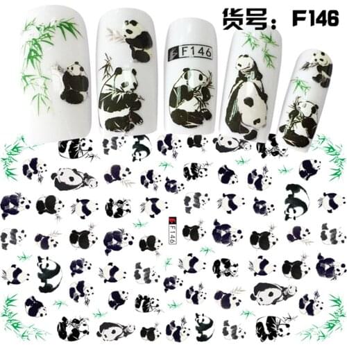 5 sheets Mixed design thin adhesive beauty nail decals Nail Art decorations Stickers nail supplies tool Cute cat dog panda