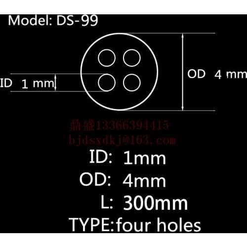99.5%Al2O3 High Thermal Corundum Tube OD4.0*ID1.0mm/Round Four-Bore Alumina Tube/Insulating Ceramics For Thermocouples Sensors