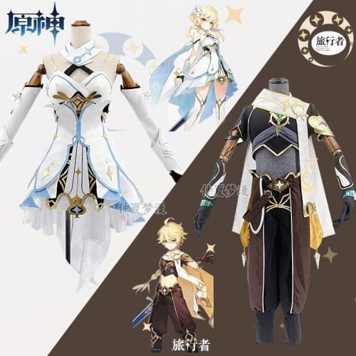 Anime Genshin Impact Traveler Lumine/aether Cosplay Game Genshin Impact Project Cosplay Costume Halloween Clothing Set