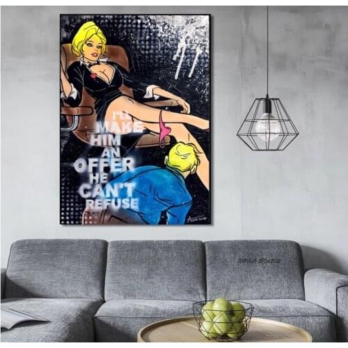 Free Shipping Graffiti Cartoon Painting 100%Hand Painted Oil Painting Michael Jackson On Canvas For Kids Room Decoration