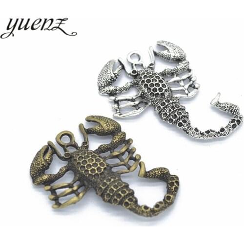 YuenZ 2pcs Big Scorpion Charms Tibetan Silver Bronze Pendants Antique Alloy Charms For Jewelry Making DIY Handmade Crafts D9105