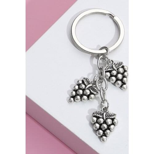 Cute Keychain New Jewellery Design Key Ring Grape Banana Strawberry Cherry Key Chains Fruit Gifts DIY Punk Jewelry Handmade