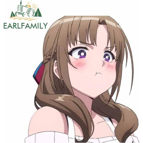EARLFAMILY 13cm x 11.5cm for Mamako Pout Anime Car Sticker Vinyl Car Wrap Creative DIY Decal Surfboard Scratch-Proof Decoration