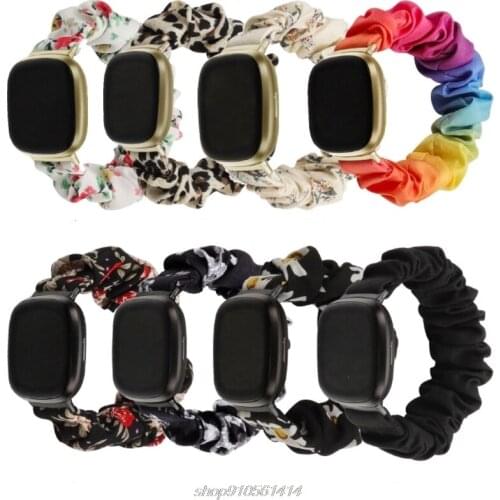 Elastic Fabric- Band for Fitbit- Versa 3 Women Girls Woven Strap Scrunchies Watch Band For Fibit- sense correa J22 21 Dropship