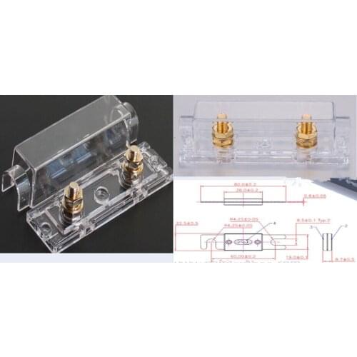 Bolt type FUSE Socket ANL transparent outer shell (Suitable Car Fuse Size 80.8*19.2mm but no FUSE) new and original