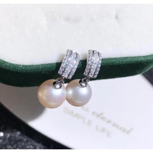 Hot Sale 925 Sterling Silver Earrings Findings Settings Base Mountings Parts for Pearls Agate Crystal Stones Jade 5pairs/lot