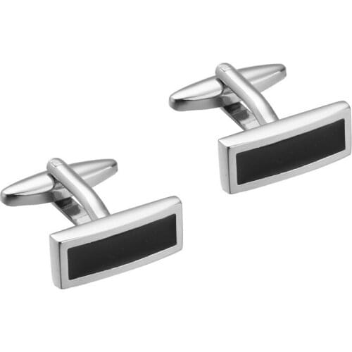 HYX Luxury Fashion cufflinks for mens Brand cuff buttons cuff links High Quality Black strip abotoaduras Jewelry
