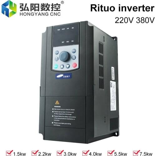 Spindle Inverters VFD 2.2kw 220v Frequency 380v 3 Phase 5kw Power Converter For CNC Spindle Motor ER25