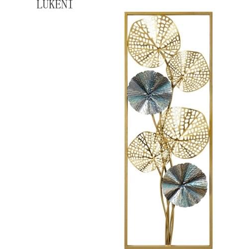 Chinese Luxury Wrought Iron 3D Wall Sticker Decoration Home Livingroom Background Wall Mural Pendant Hotel Wall Hanging Crafts