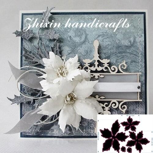 Maple leaves flower and blue combination cutting metal data mold new scrapbook DIY card making album supplier