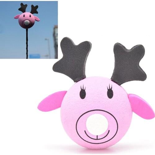 Cartoon Elk Car Antenna Topper Eva Decorative Topper Balls For Car Christmas Accessories