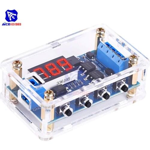 Timer Relay DC 5V 12V 24V Trigger Cycle Timer Delay Relay Module Dual MOS Switch Delay Control Board with Case for Smart Home