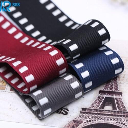 40mm /4cm Stitching colors dotted line grosgrain ribbons DIY bowknot accessories Ribbed ribbon handmade tape 4 m/lot