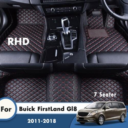 RHD Custom Car Floor Mats For Buick FirstLand Gl8 2018 2017 2016 2015 2014 2013 2012 2011 7 Seater Carpets Car Accessories Rugs