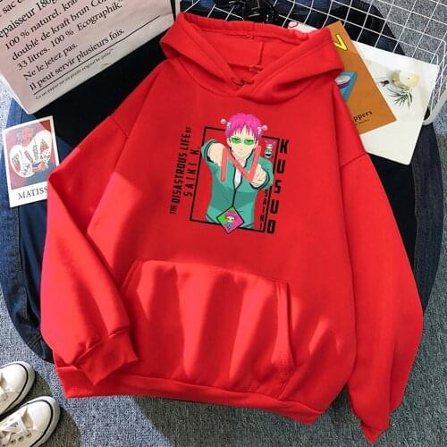 Saiki kusuo no sainan Anime Print Male Hooded Fashion Loose Hoodies Casual Warm Sweatshirt Autumn Fleece Crewneck Clothes Man