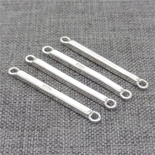 10pcs of 925 Sterling Silver Plain Rectangle Bar Charms for Bracelet Necklace