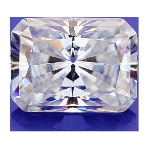 Reasonable price synthetic stones white clarity radiant cut 8*6mm moissanite fashion shape for jewerly making