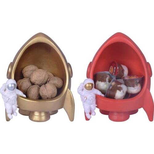 WEILEAD Resin Astronaut Rocket Key Storage Statuette Nordic Home Desktop Decoration Accessories Creative Figurines For Interior