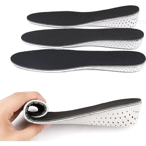 Women Men Height Increase Insoles Memory Foam Leather Comfort Breathable Invisible Inserts Pad Increased Cushion Hard-Wearing