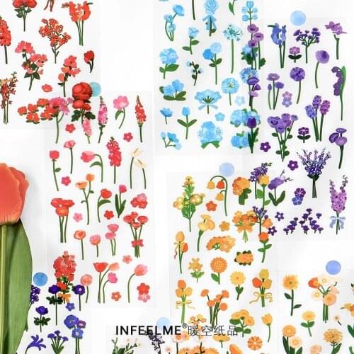 Pet Waterproof Stickers Flowers and Plants Imagination Series Creative Plants Hand Account DIY Material Stickers 8 Types