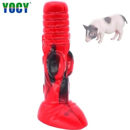 YOCY Silicone Pig Shape Dildos Knot Butt Plug Women Sex Toys For G-spot Anus Masturbation Fake Penis Adult Sex Product Shop