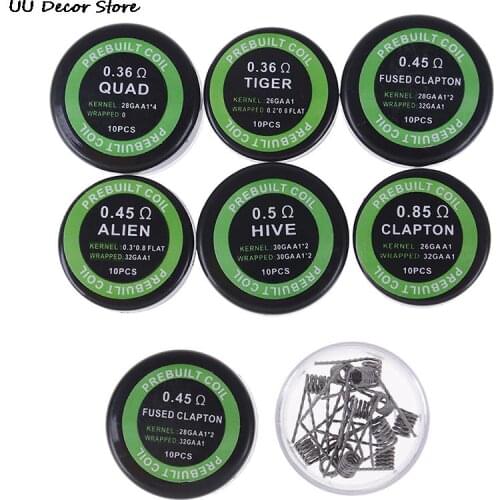 1Set Twisted Fused Hive Clapton Coils Premade Wrap Alien Mix Twisted Quad Tiger Heating Resistance Rda Coil Tool Parts