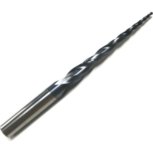 1pc HRC55 R0.75*D8*60*100L*2F Tungsten solid carbide Coated Tapered Ball Nose End Mills taper and cone endmills