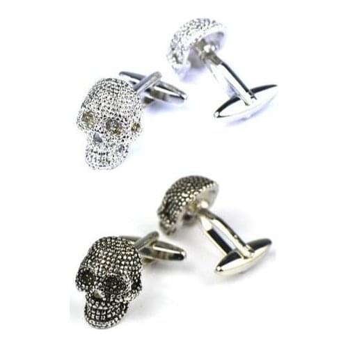10Pairs/lot Silver Black Enamel Skull Head Cufflinks Halloween Skeleton Cuff Link Mens Jewelry Accessory Wholesale