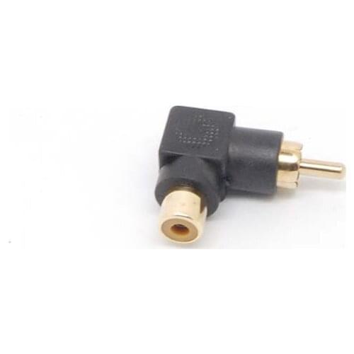 10pcs gold Practical AV 90-Degree Angle M/F Adapter RCA Female to Male Analog