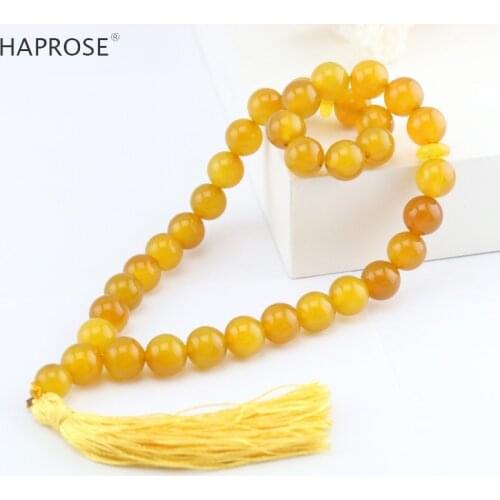 2019 Original Natural Agates Stone Beads Bracelet Islam 33 Prayer Islamic Tasbih Muslim Allah Muhammad Rosary Men & Women