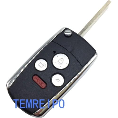 3+1 Panic Modified Flip Folding Remote Key Shell Case Fob For Honda CRV Accord Pilot Civic