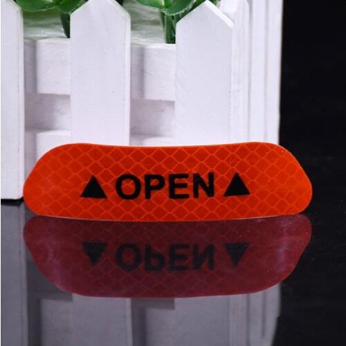 4 PCS Car Door Reflective Sticker Safety Warning Sticker Diamond Reflective Film Automobile Reflective Strip Open Body Stick Pet